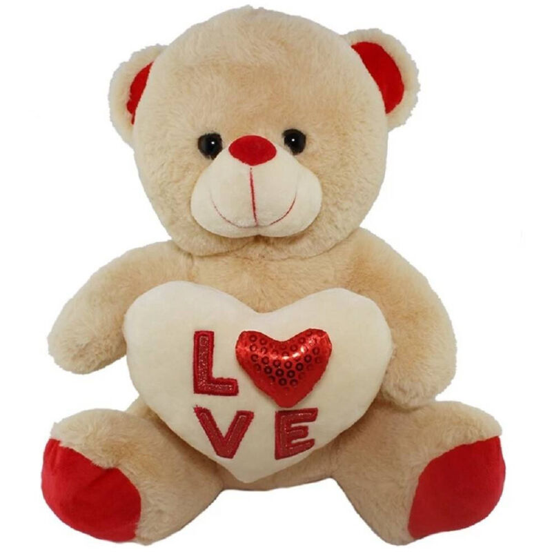 foto del prodotto orsacchiotto peluche pupazzo orso con cuore scritta love cuoricino 25 cm 84833 - - trade shop traesio