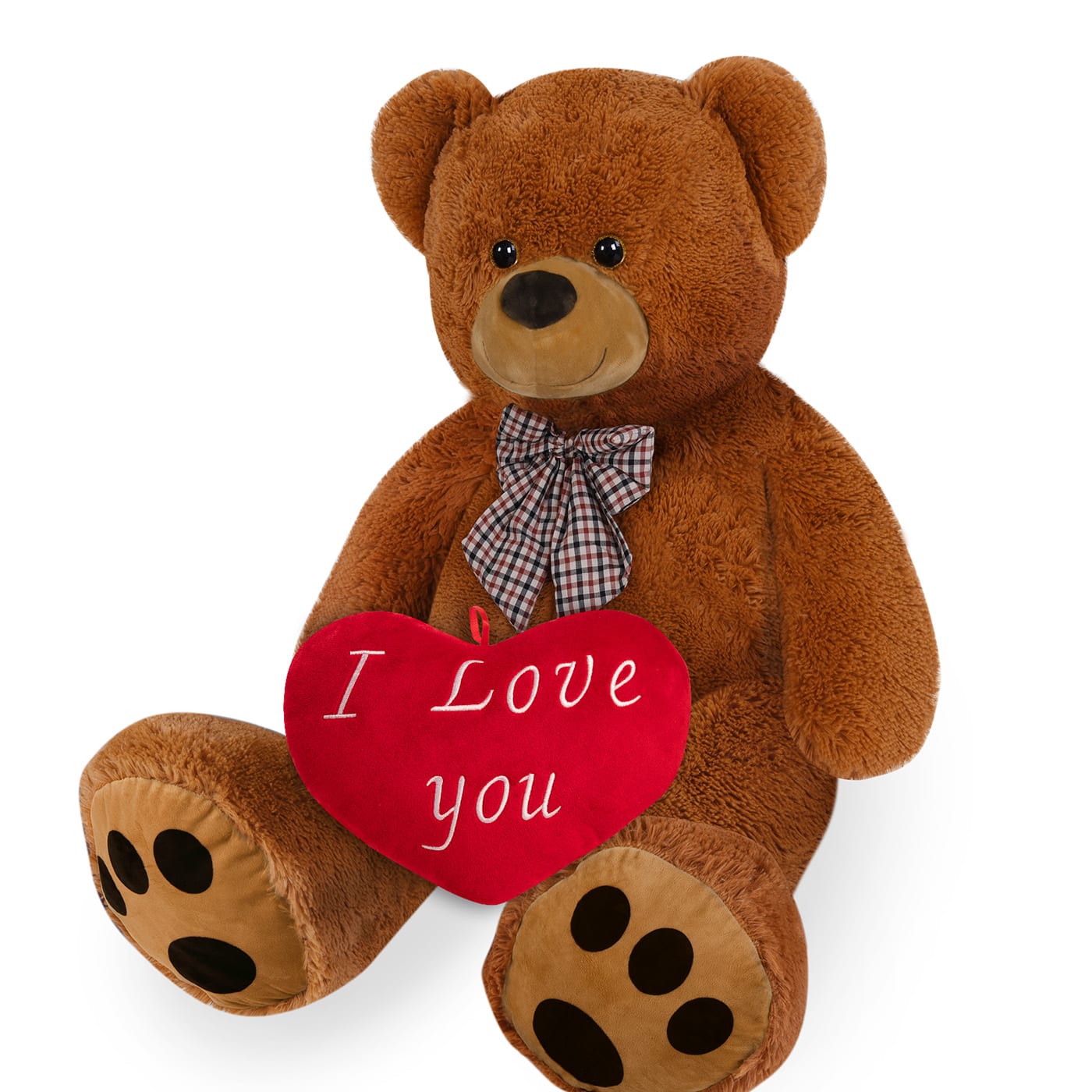 foto del prodotto orsacchiotto peluche xxl marrone 150cm cuscino cuore 26cm