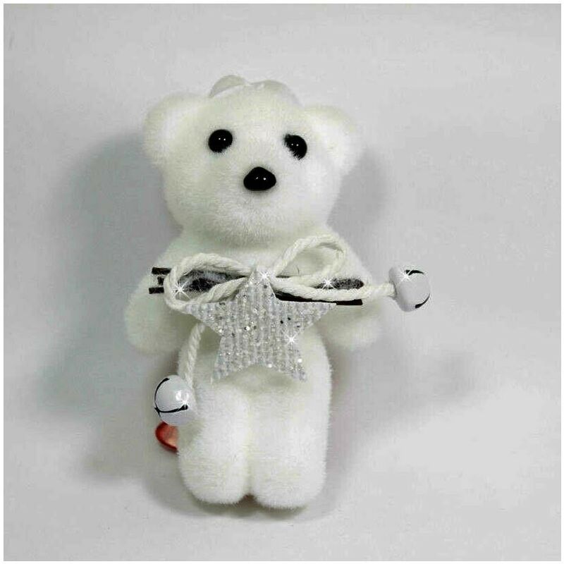 foto del prodotto orso polare bianco da addobbi natalizi per albero di natale per decorazioni natalizia 12 cm