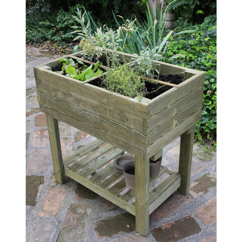 foto del prodotto ortiera in legno a pavimento 4 contenitori 80x50x80 cm bauer