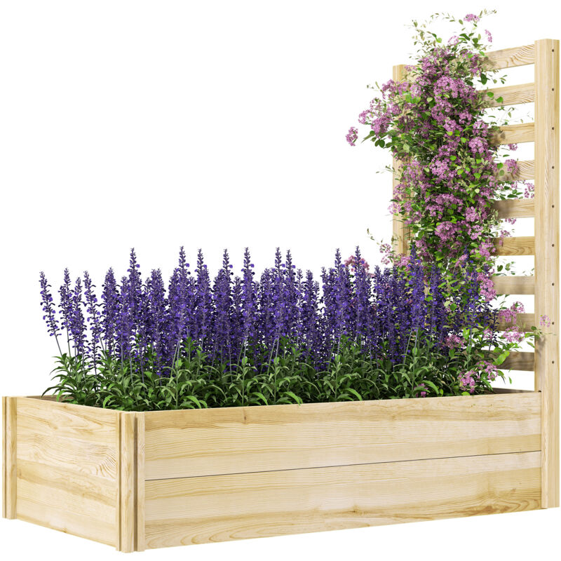 foto del prodotto orto in cassetta con fondo aperto in legno di abete 115x60x110 cm outsunny