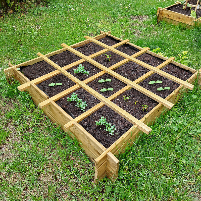 foto del prodotto orto rialzato 16 scomparti in legno trattato 120 x 120 x 18 cm conf. 2 pezzi onlywood
