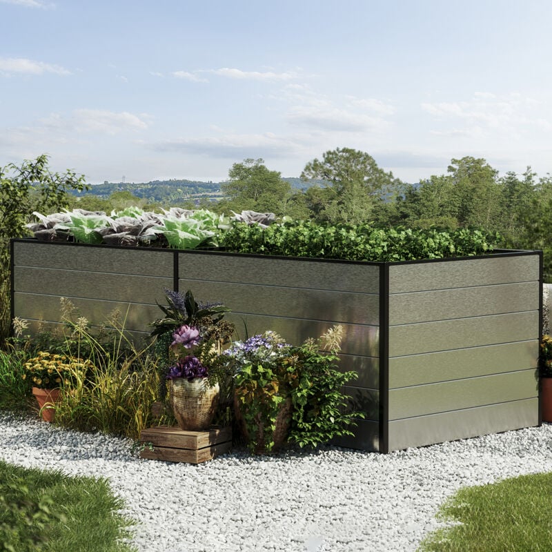 foto del prodotto orto rialzato gfp in alluminio daniela - 235 x 119 x 77 cm dimensionalmente stabile e resistente alle intemperie con profili a camera cava in