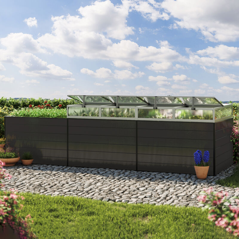 foto del prodotto orto rialzato gfp in alluminio daniela - 351 x 99 x 77 cm dimensionalmente stabile e resistente alle intemperie con profili a camera cava in