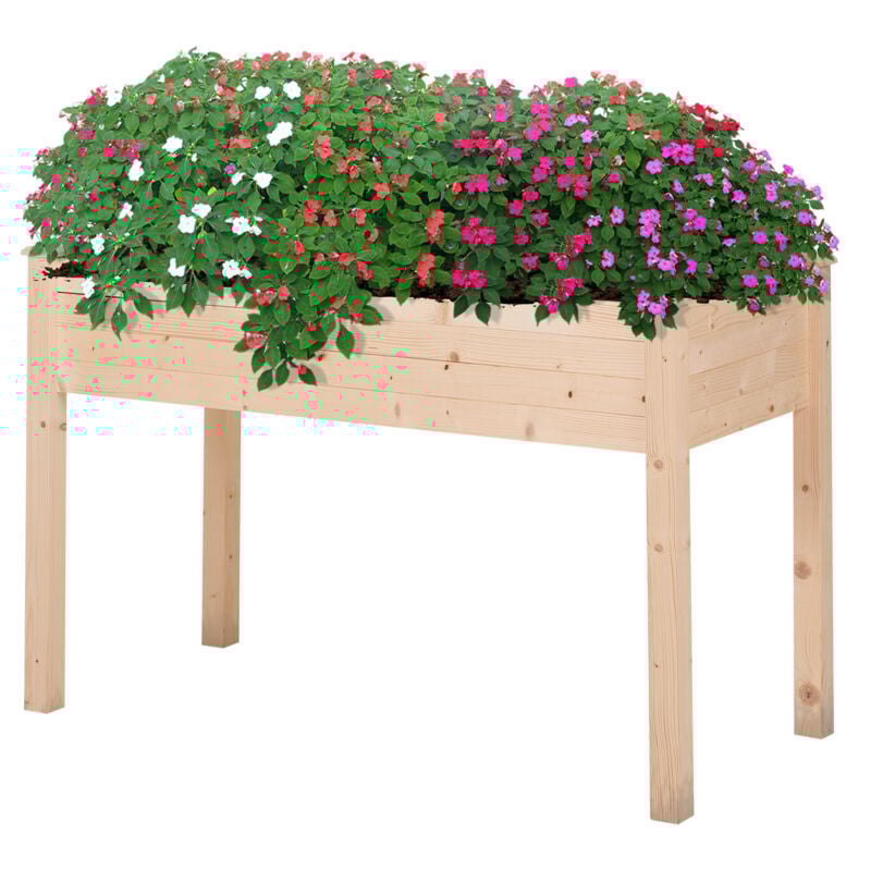 foto del prodotto orto urbano pensile tavolo porta piante con fodera per giardino outsunny