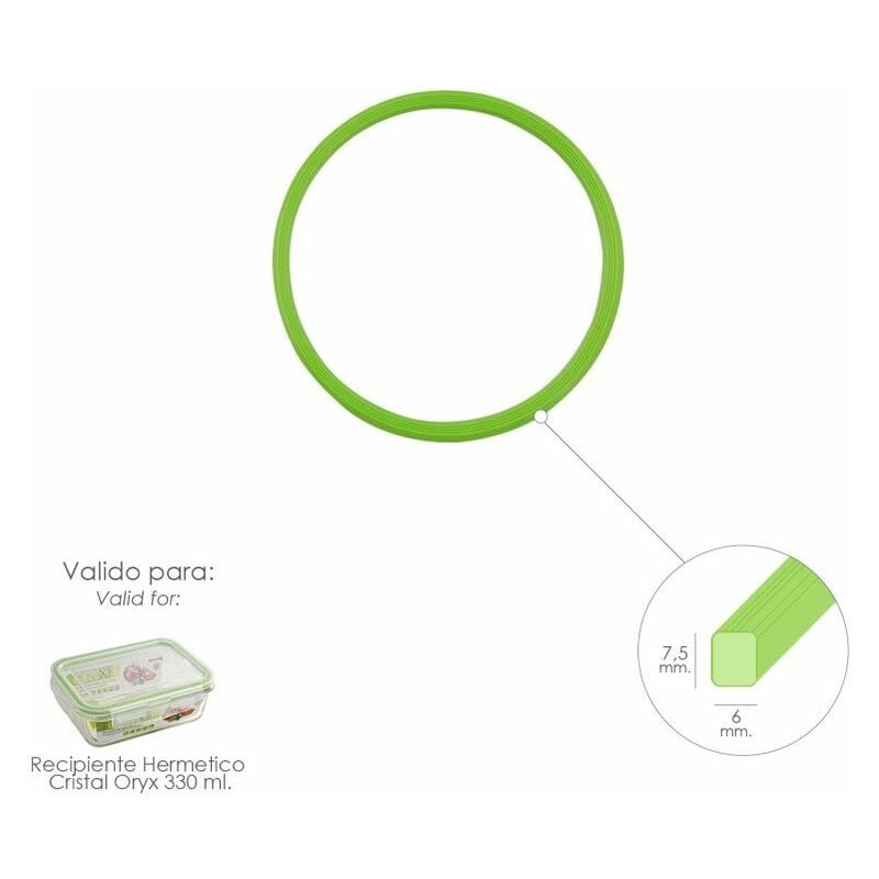 foto del prodotto oryx anello in silicone per contenitore ermetico rettangolare in vetro da 330 ml.