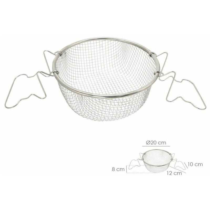 foto del prodotto oryx cestello per frittura in acciaio inox con manici 20 cm.