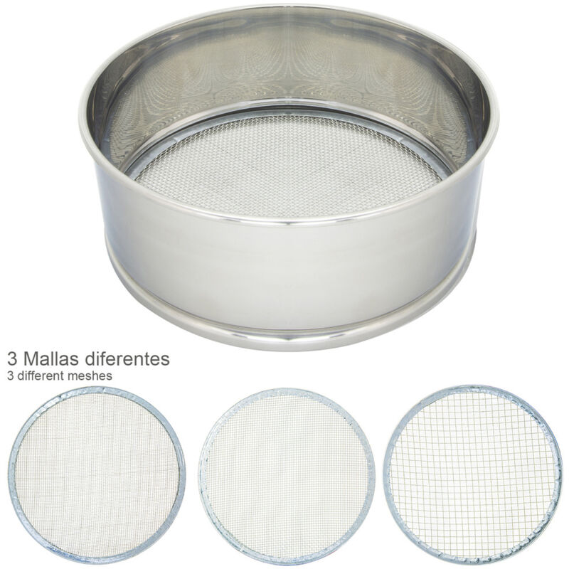 foto del prodotto oryx setaccio per farina in acciaio inox 20 cm. con 3 setacci intercambiabili