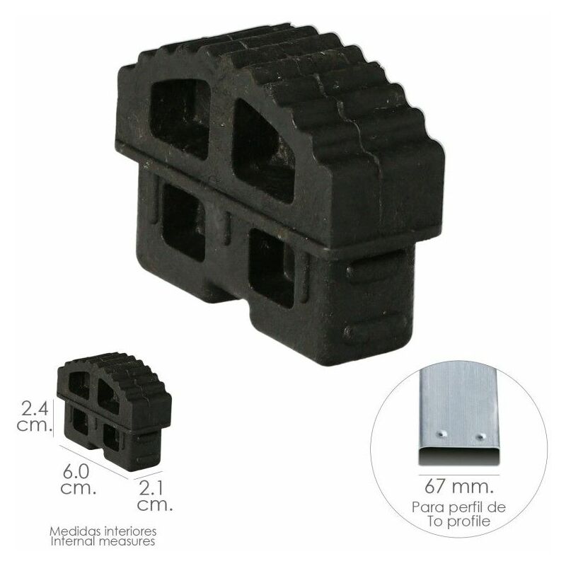foto del prodotto oryx terminale telescopico per scale profilo 67 mm. sezioni interne. versione 2019