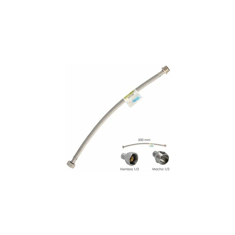 foto del prodotto oryx tubo flessibile inox maschio 1 2 femmina 1 2 500mm