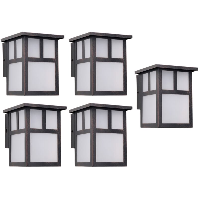foto del prodotto osaka 5 unidades aplique de pared exterior r stico de estilo japon s. bombilla e27. l mpara jard n ip23 marr n xido