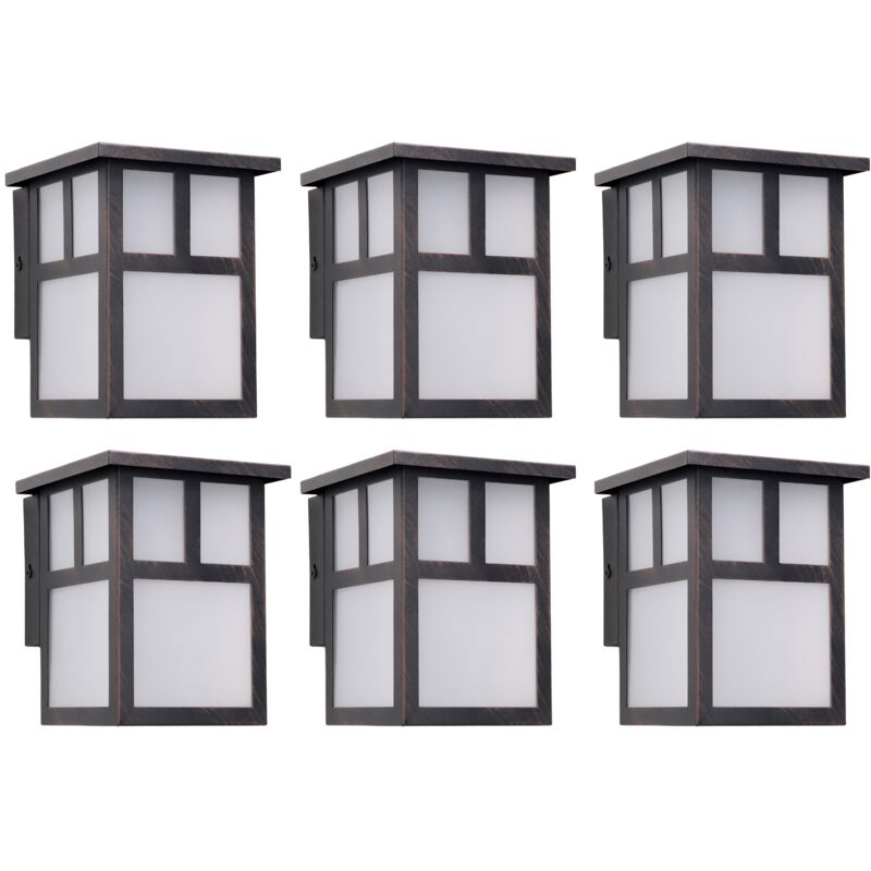 foto del prodotto osaka 6 unidades aplique de pared exterior r stico de estilo japon s. bombilla e27. l mpara jard n ip23 marr n xido
