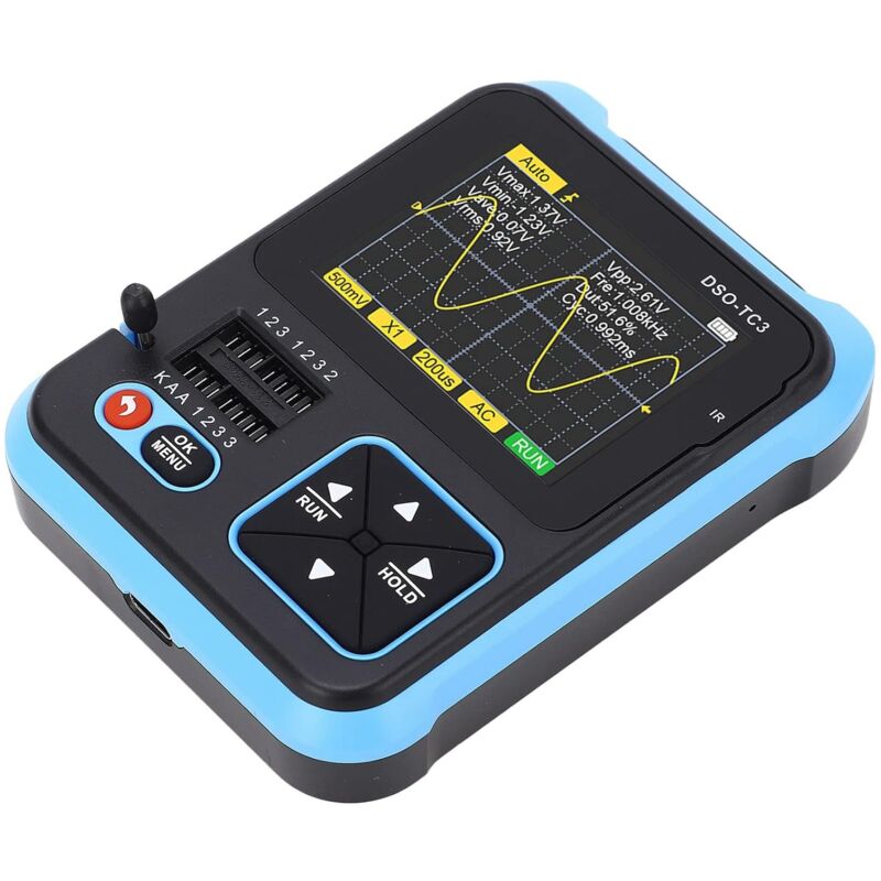 foto del prodotto oscilloscopio digitale portatile multimetro oscilloscopio portatile 3 in 1 larghezza di banda 500khz frequenza di campionamento di 10 msa s display