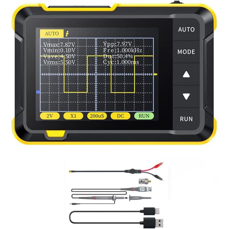 foto del prodotto oscilloscopio portatile, 400 v 200 khz 2,5 ms s frequenza di campionamento in tempo reale oscilloscopio portatile con funzione di aggiornamento ota,