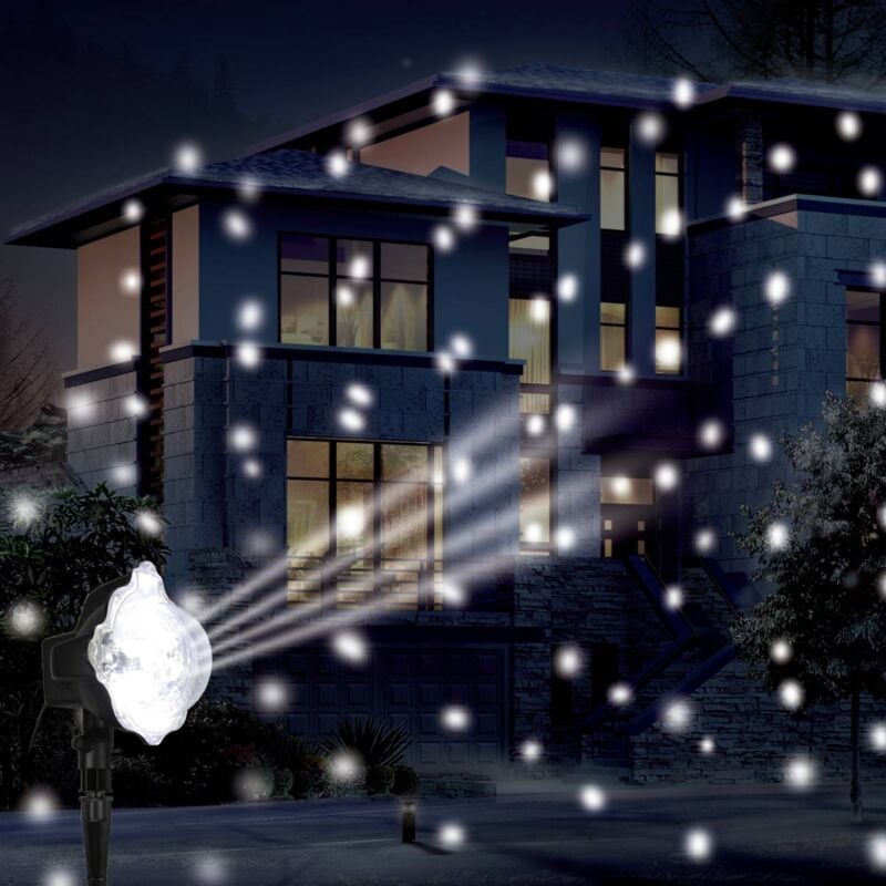 foto del prodotto ose proiettore di movimento snowfall 3 led bianco freddo trasformatore feeric lights christmas