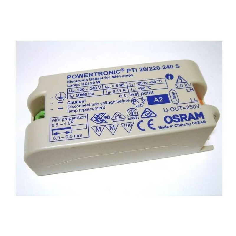 foto del prodotto osram 353290 alimentatore per lampada mh hci 20w powertronic pti 20 220 240 s
