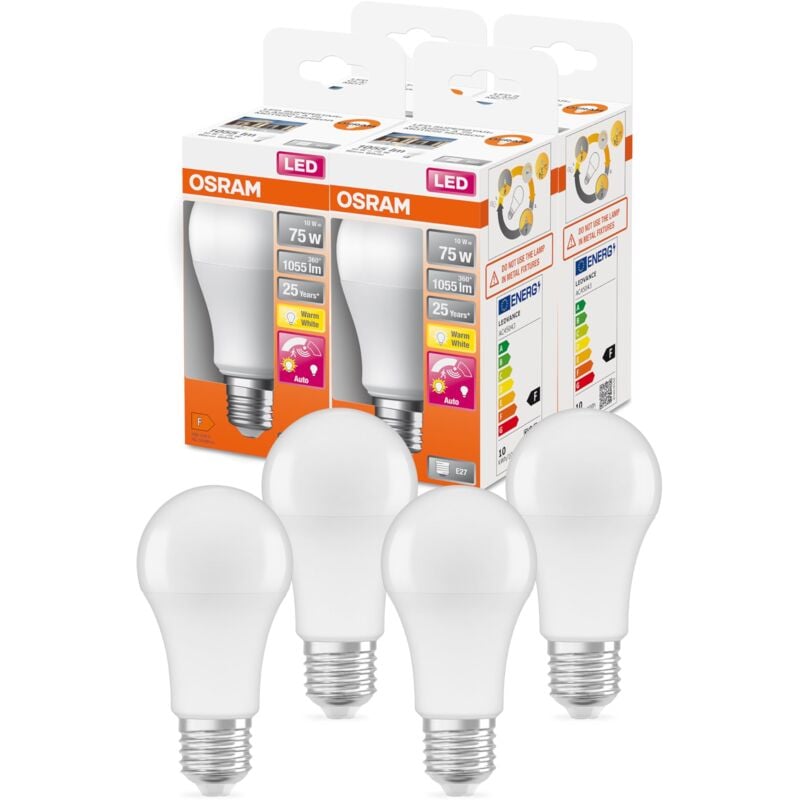 foto del prodotto osram lampada led superstar classic a 75 fr, attacco e27, goccia, 10w, 1055lm, 2700k, luce bianca calda, basso consumo energetico, lunga durata,