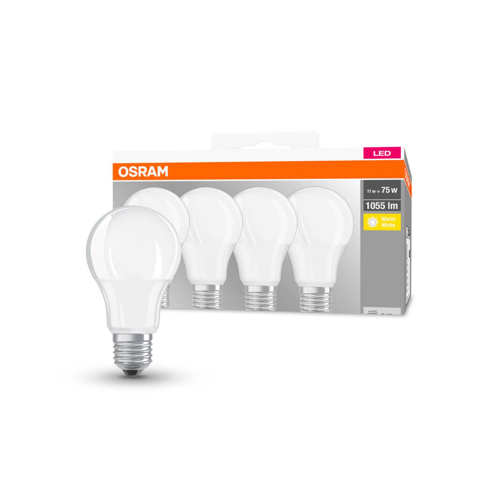 foto del prodotto osram led classic e27 10w 2.700k 1055lm 4x