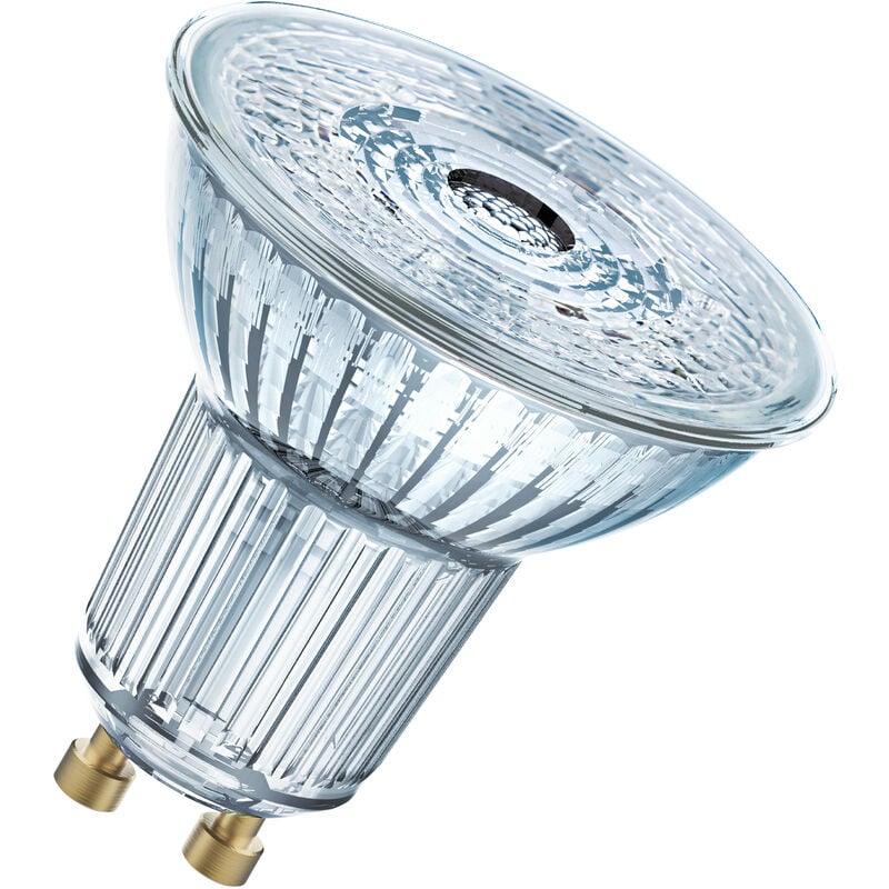 foto del prodotto osram led lampada con riflettore gu10 bianco caldo 2700 k 4,30 w 50w equivalenti led base par16 confezione da 5 transparent