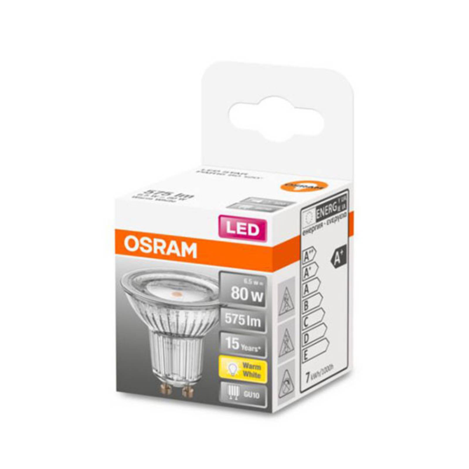 foto del prodotto osram led riflettore gu10 6,9w bianco caldo 120 