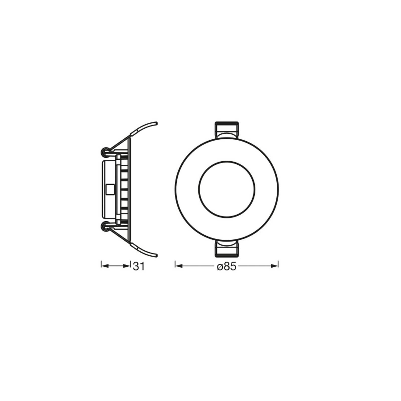 foto del prodotto osram plafoniera led da incasso slim, 9 cm, 3.000 k, bianco