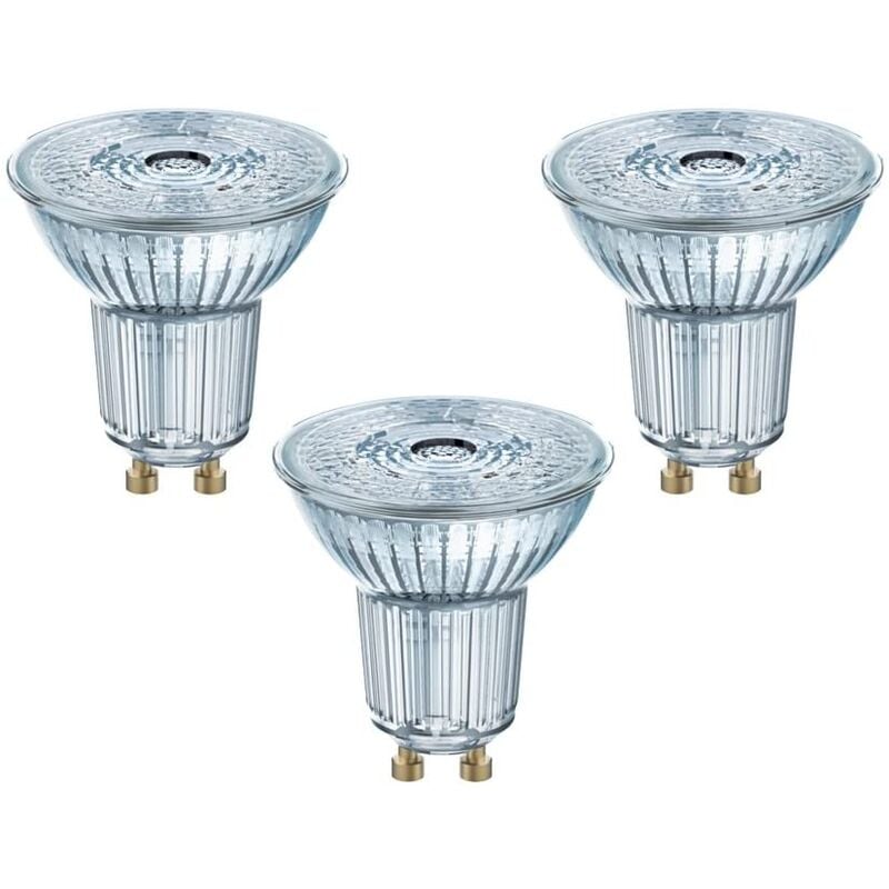 foto del prodotto osram set 3 lampadine led par16 gu10 in vetro con riflettore 2700k warm white
