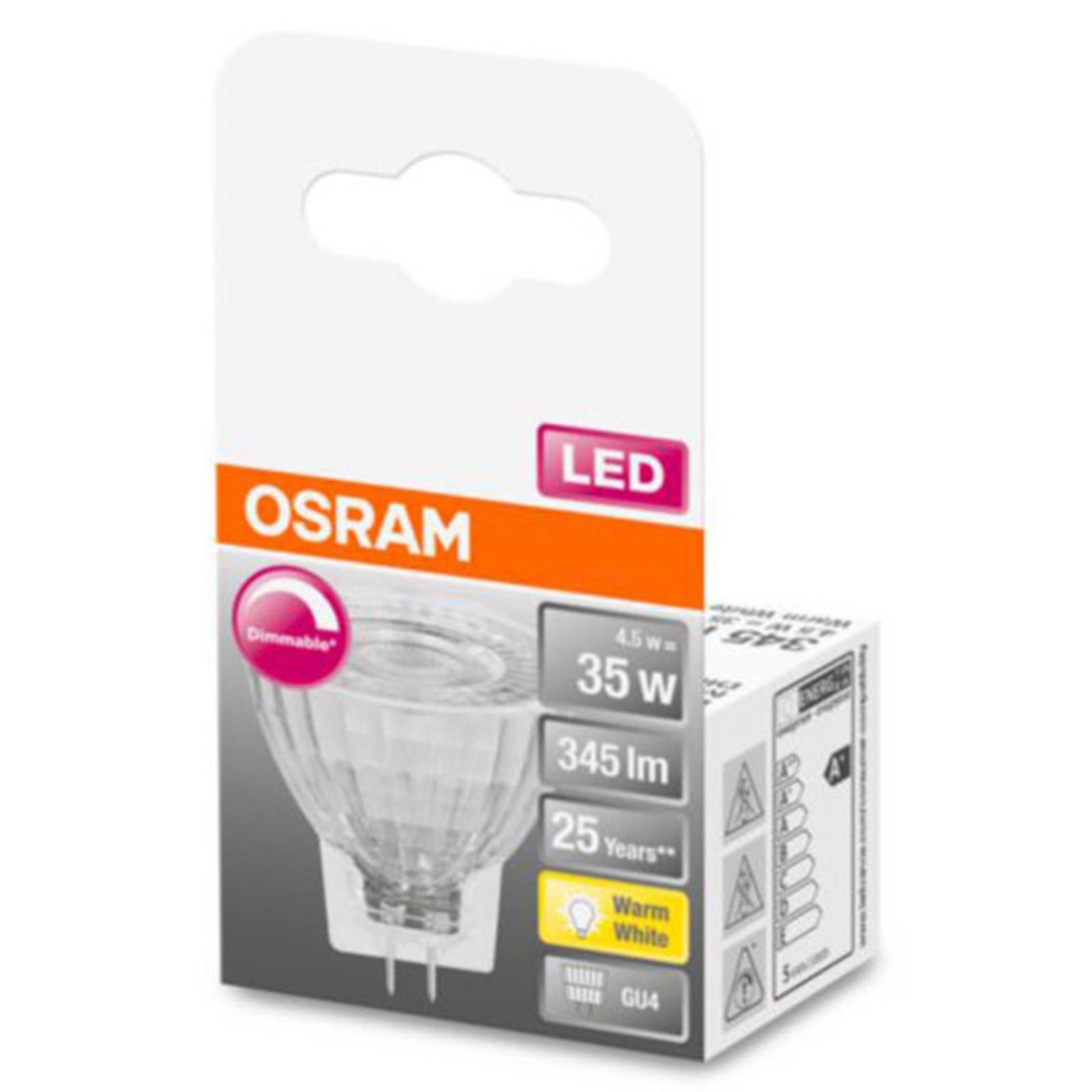 foto del prodotto osram superstar spot, attacco gu4, bianco caldo, 2700 k, 4.20 w equivalente a 35 w, led star mr11 12 v, confezione singola