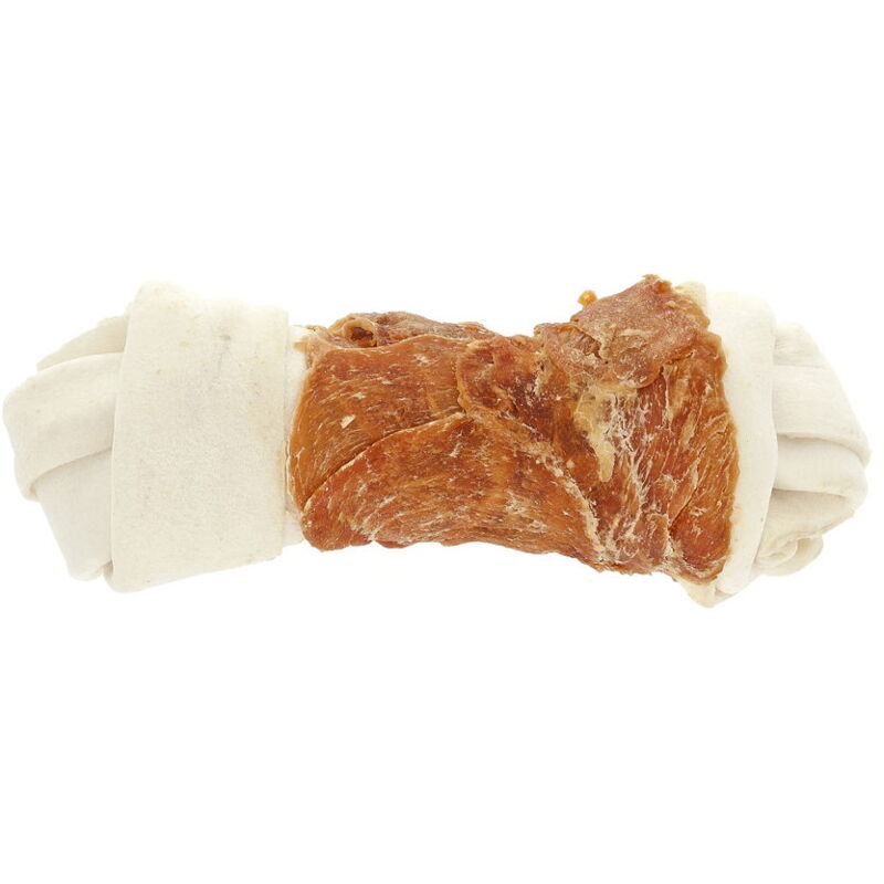 foto del prodotto ossa nodo con pollo per cani 2 pezzi da 12 cm x 47 g ciascuno nature snack