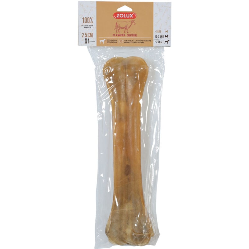 foto del prodotto osso da masticare in pelle di bovino per cane 25 cm zolux