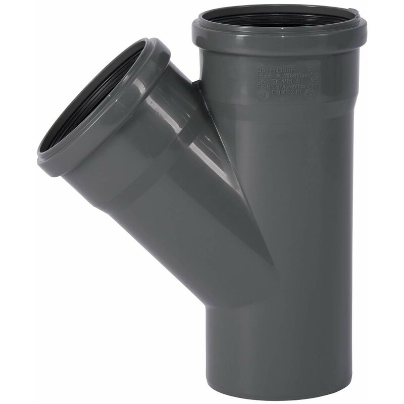 foto del prodotto ostendorf 175200 derivazione, grigio, dn110 110 45 grad