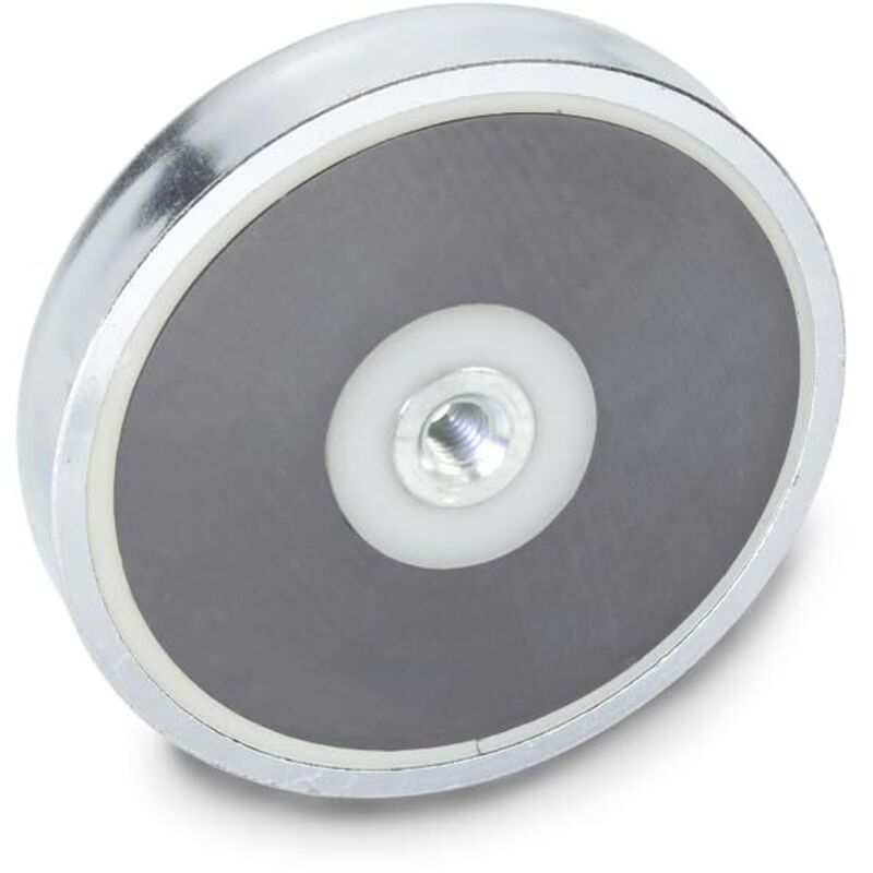foto del prodotto otto ganter gmbh co.kg ganter norm elementi halte magnete con filettatura interna, 1 pezzi, colore argento, gn 50.4 80 hf m10