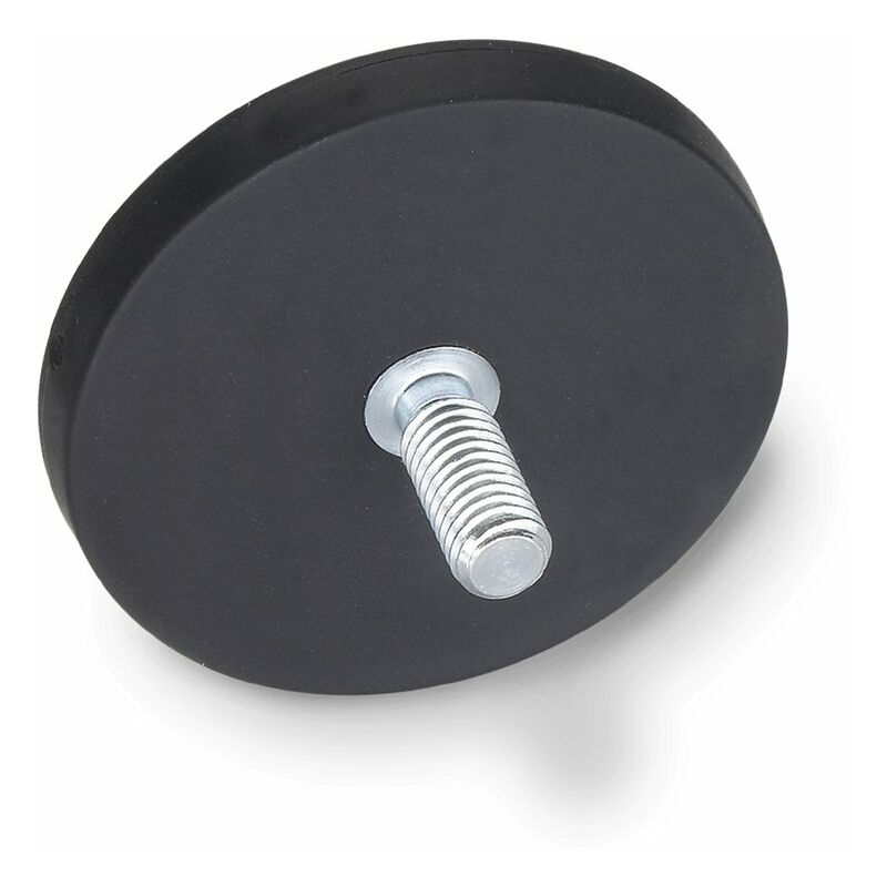 foto del prodotto otto ganter gmbh co.kg - ganter norm elementi halte magnete con gambo filettato e rivestimento in gomma, 1 pezzi, nero, gn 51.3-66 nd sw