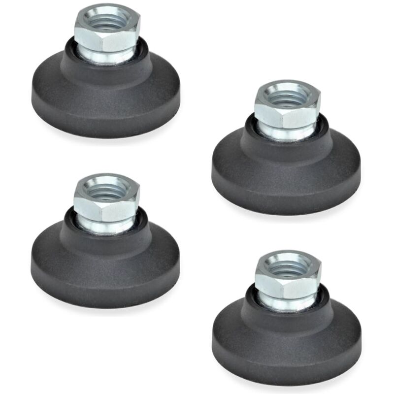 foto del prodotto otto ganter gmbh co.kg - ganter normelemente gn 343.3-40-m12-a 3-40-m12-a-piedini snodati con boccola filettata, nero, gewinde d2 m12, set di 4 pezzi