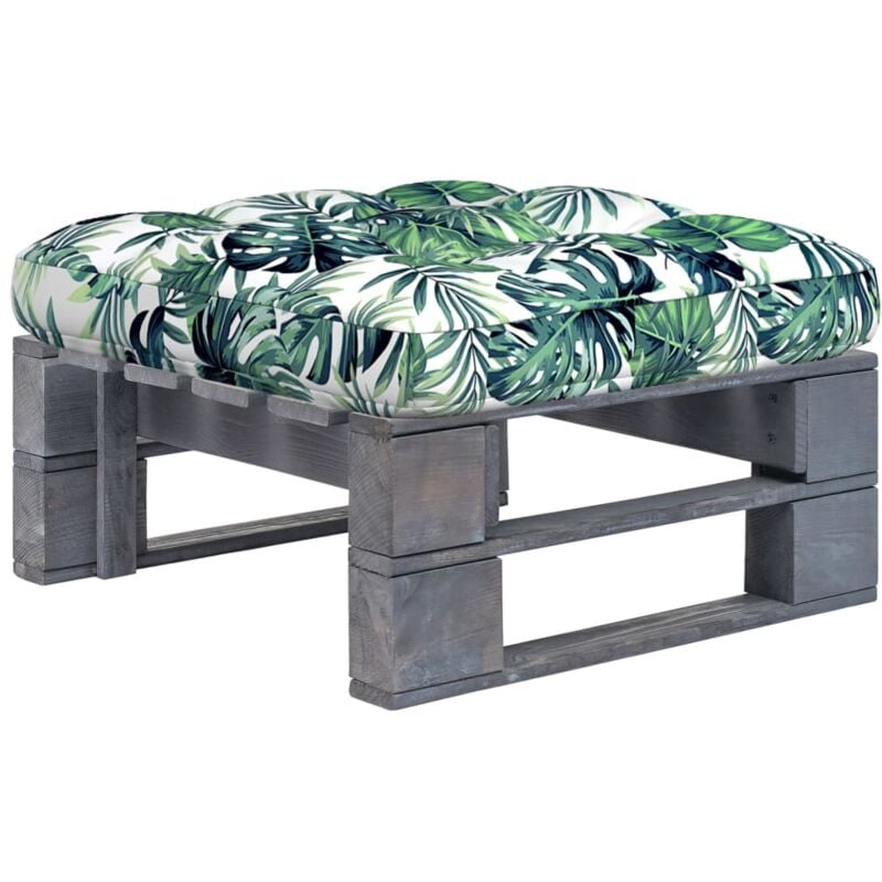 foto del prodotto ottomana da giardino pallet in legno di pino impregnato grigio vidaxl