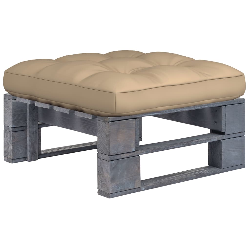 foto del prodotto ottomana da giardino pallet in legno di pino impregnato grigiocod mxl 120505