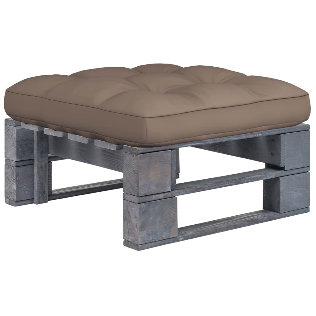 foto del prodotto ottomana da giardino pallet in legno di pino impregnato grigiocod mxl 96567