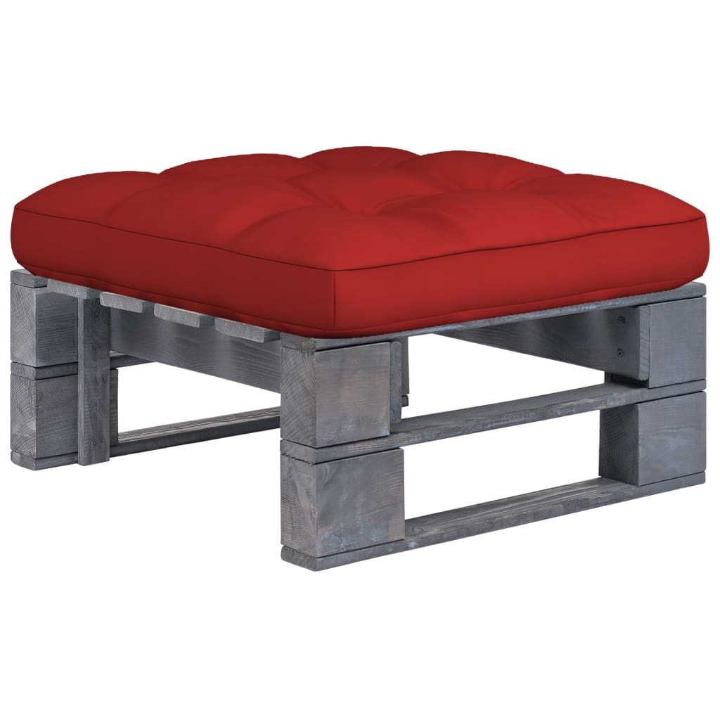 foto del prodotto ottomana da giardino pallet in legno di pino impregnato grigiocod mxl 96573