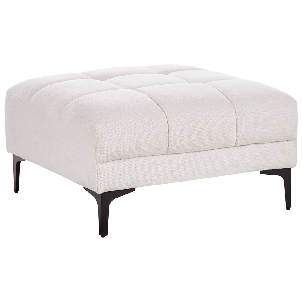 foto del prodotto ottomana in tessuto bianco sporco 80 x 88 x 41 cm poggiapiedi divano fine