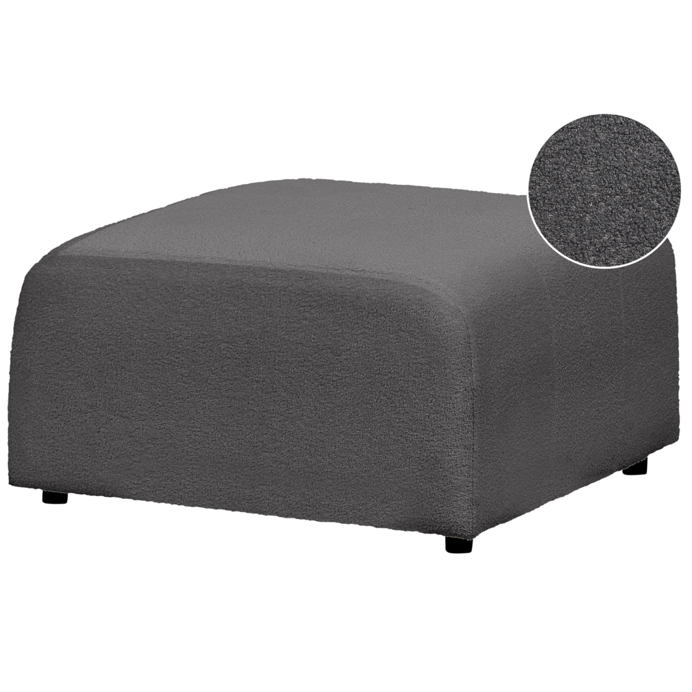 foto del prodotto ottomana in tessuto boucle grigio scuro stile moderno contemporaneo