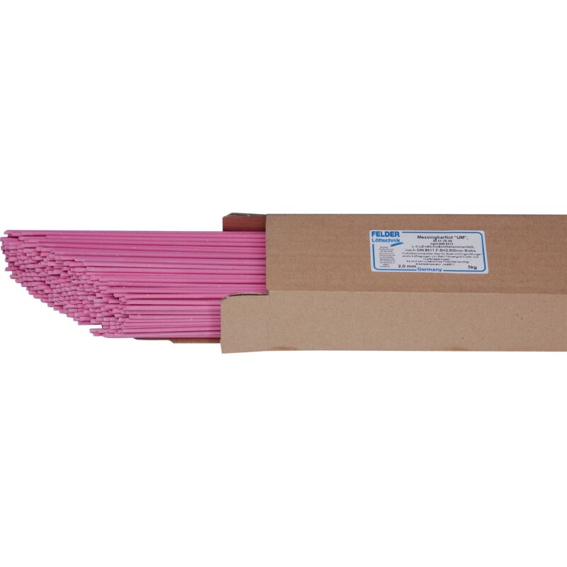 foto del prodotto ottone a saldare duro um 3x500mm l-cu zn 40 rivestito di fondente 5 pezzi felder