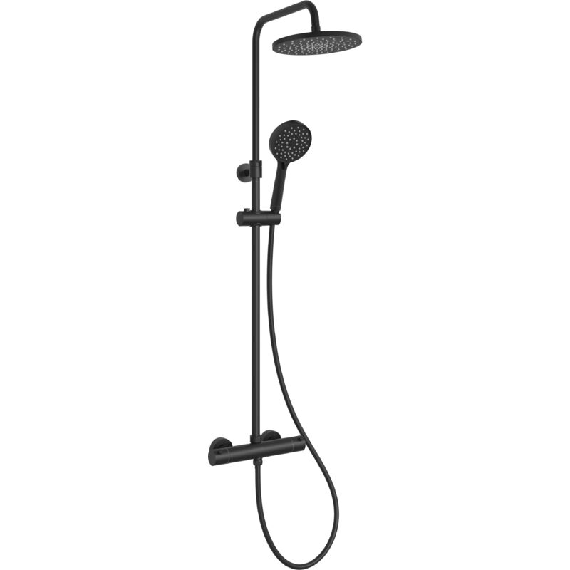 foto del prodotto oudee set doccia termostatico, 23 cm, 3 getti, nero opaco 20602024 kielle