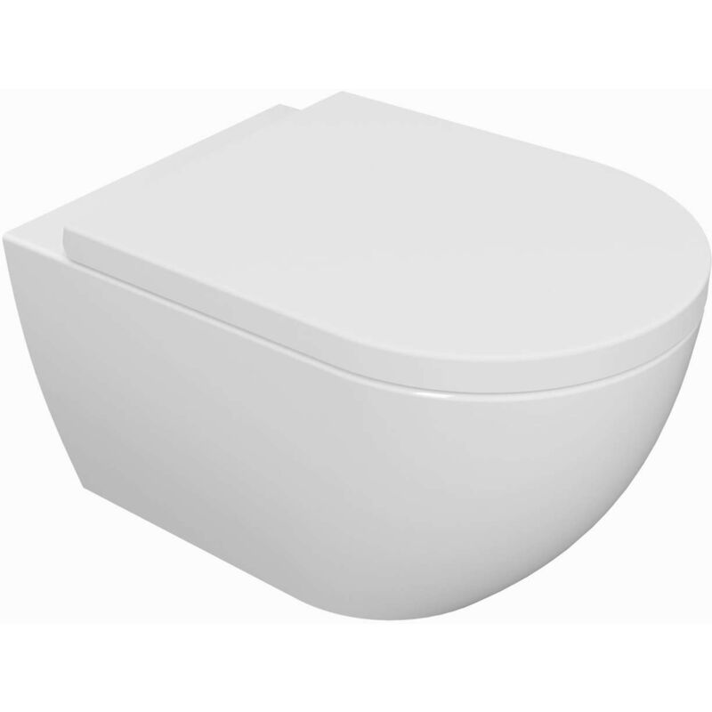 foto del prodotto oudee wc sospeso con copriwater softclose, rimless, bianco 30102000 kielle