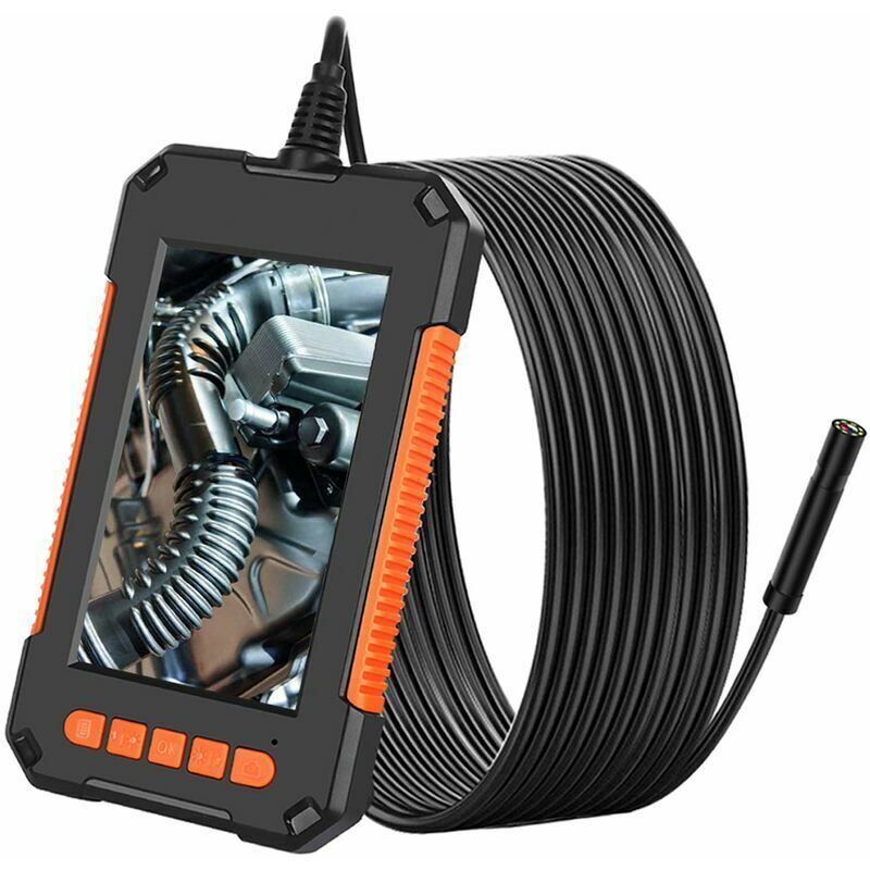 foto del prodotto ousudela endoscopio industriale, telecamera di ispezione hd 1080p da 8 mm, telecamera digitale per condotte con schermo ips da 4,3 pollici,
