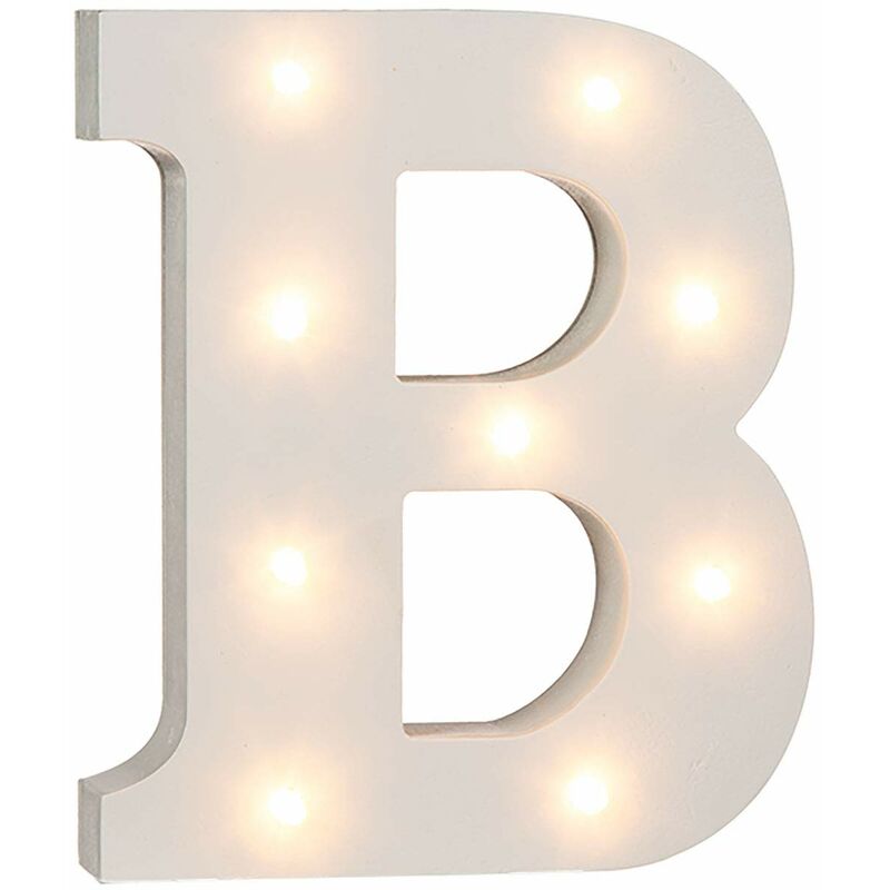 foto del prodotto out of the blue lampada lettera b in legno, con 9 led.