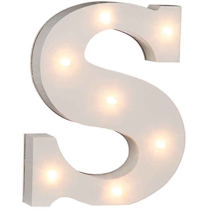 foto del prodotto out of the blue lettera s in legno illuminabile, con 7 led, altezza 16 cm