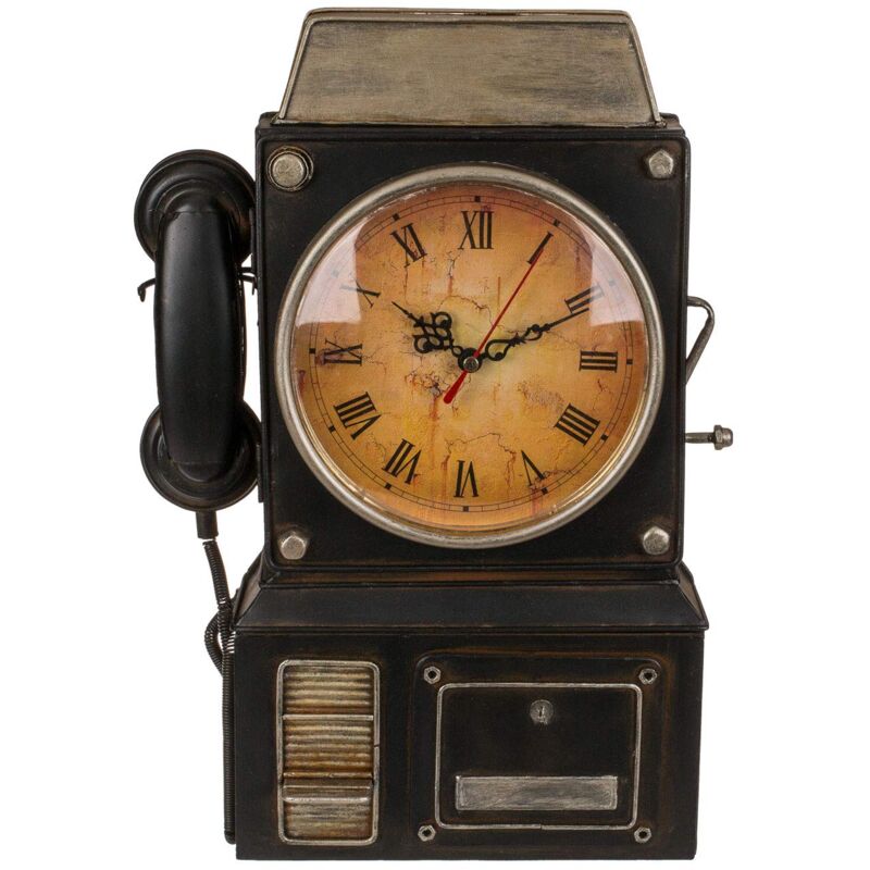 foto del prodotto out of the blue portachiavi in metallo, telefono con orologio, multicolor, ca. 26 x 35,5 cm