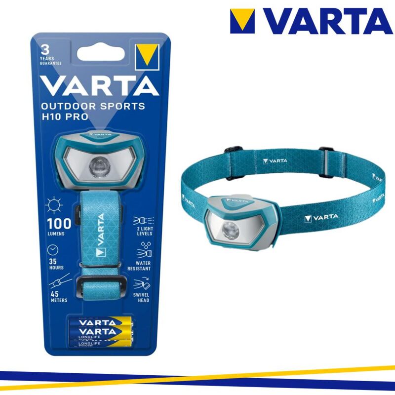 foto del prodotto outdoor sports h10 pro led (monocolore) lampada frontale a batteria 100 lm 35 h 16650101421 - varta