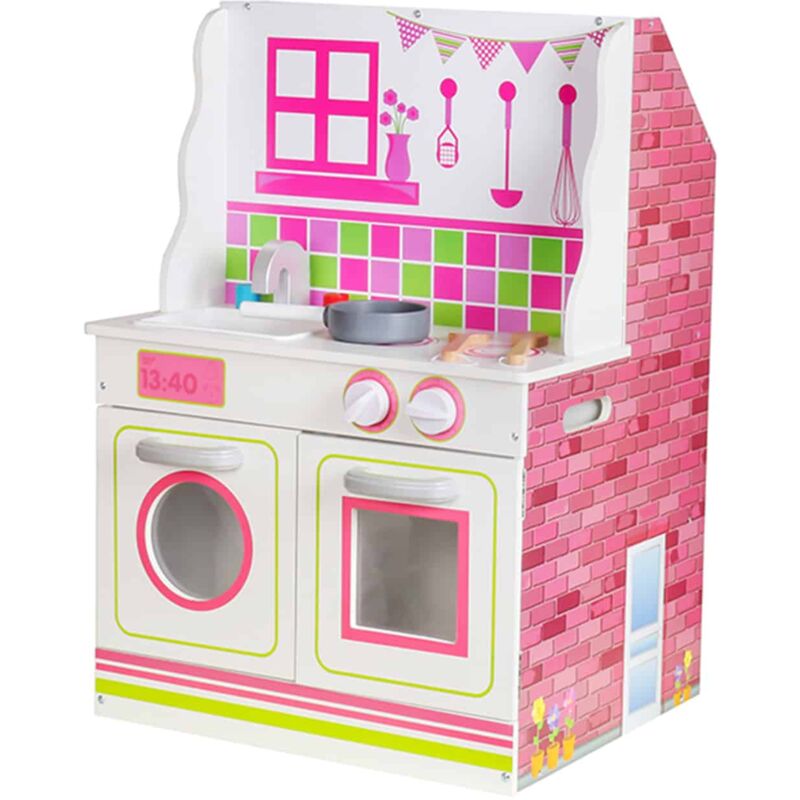 foto del prodotto outdoor toys casa delle bambole e cucina 2 in 1 estela in mdf 47,5x40x67,5 cm