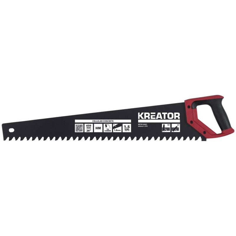 foto del prodotto outifrance seghetto manuale in metallo duro kreator 1,5 tpi 1 in 2 per calcestruzzo cellulare