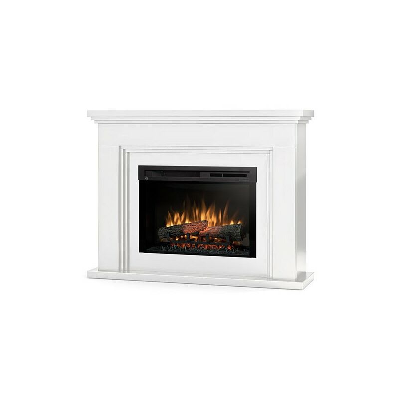 foto del prodotto outinfire ardila caminetto elettrico a libera installazione a led 26 bianco lucido 118 x 90,8 x 31,5